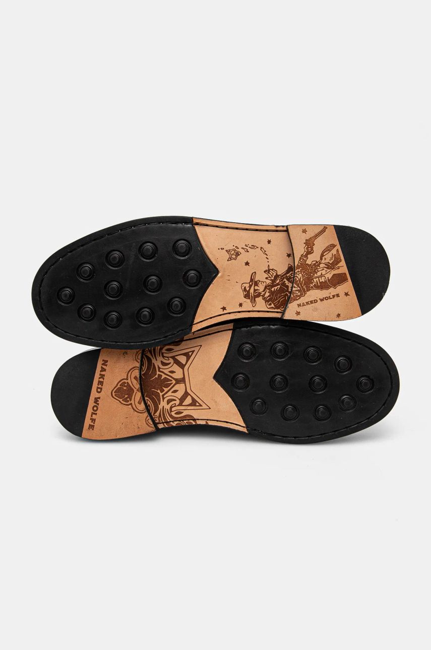 Кожени мокасини Naked Wolfe Roma в черно Roma Leopard Hair GLAMI bg