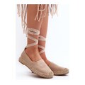 FB1 Вързани велурени еспадрили Beige Ismanne