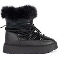 Shelvt Women's black snow boots with fur on a thick sole