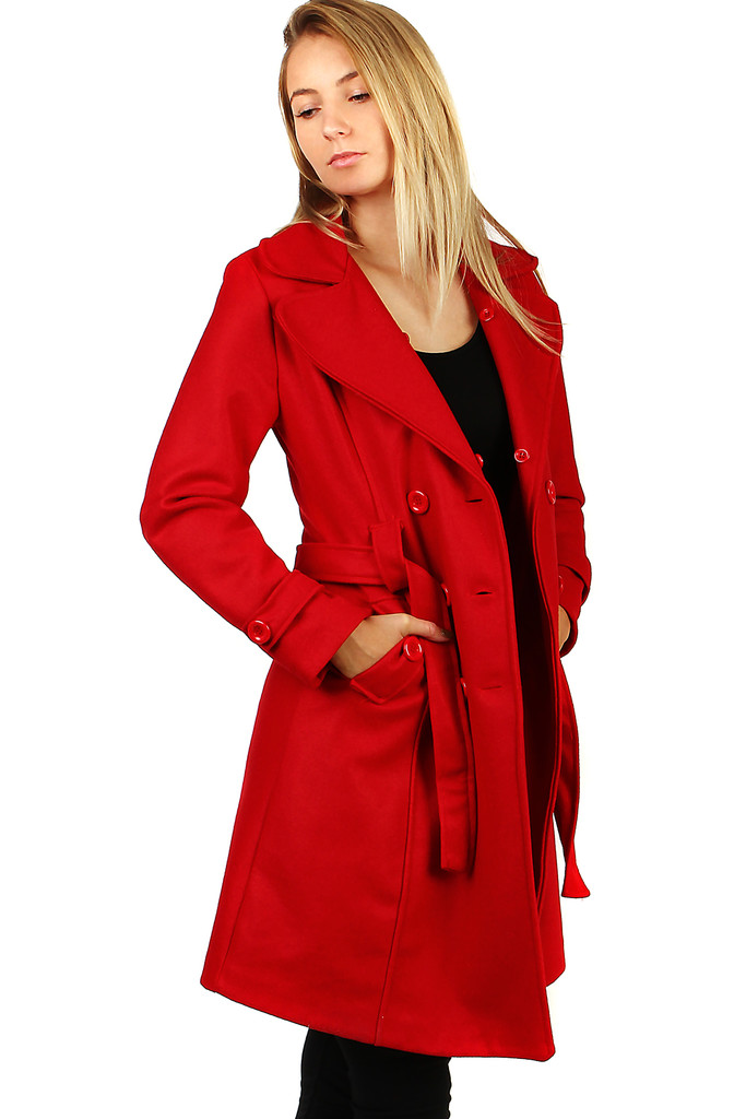 Glara Fleece coat with fur collar