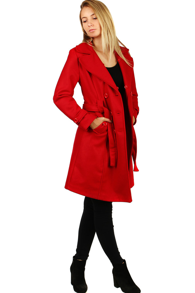 Glara Fleece coat with fur collar