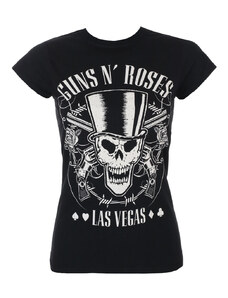 Дамска тениска Guns N' Roses - Череп & пистолети - ROCK OFF - GNRTS37LB
