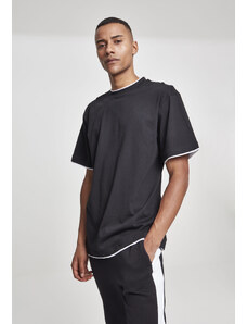 Мъжка тениска с цветни маншети Urban Classics Tall в черно blk/wht