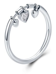 EdenBoutique сребърен пръстен Glittering Hearts