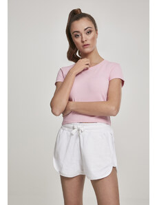 Къса памучна дамска тениска Urban Classics в розово