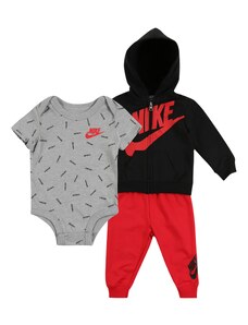 Nike Sportswear Комплект сиво / червено / черно