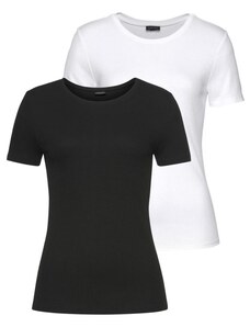 LASCANA Тениска черно / бяло