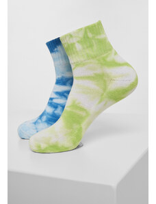 Urban Classics Accessoires Dye Socks Short 2-Pack Green/Blue