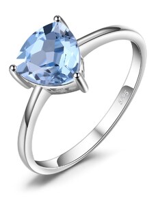 EdenBoutique Сребърeн пръстен Triangle Blue Topaz