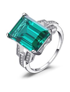 EdenBoutique Сребърeн пръстен Royal Green Gem