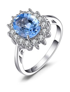 EdenBoutique Сребърeн пръстен Elegant Light Blue Topaz
