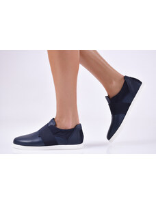 Жени, Дамски ежедневни обувки естествена кожа тъмно сини EOBUVKIBG