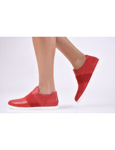 Жени, Дамски ежедневни обувки естествена кожа червени EOBUVKIBG