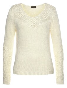 LASCANA Пуловер естествено бяло