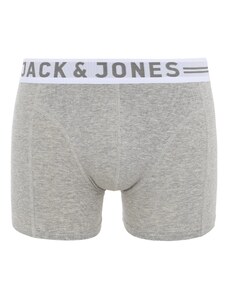 JACK & JONES Боксерки 'Sense' светлосиво / тъмносиво / сив меланж / бяло