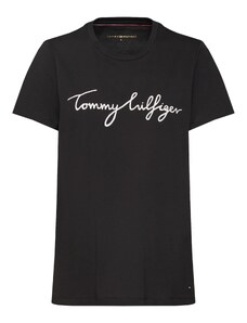 TOMMY HILFIGER Тениска 'Heritage' черно / бяло