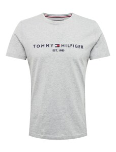 TOMMY HILFIGER Тениска тъмносиньо / светлосиво / червено / бяло