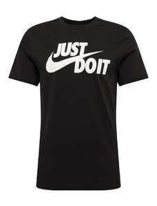 Nike Sportswear Тениска 'Swoosh' черно / бяло