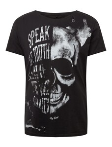 Key Largo Тениска 'SPEAKER' черно / бяло