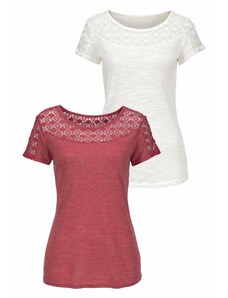 VIVANCE Тениска ръждиво червено / естествено бяло