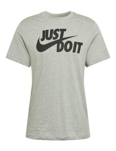 Nike Sportswear Тениска 'Swoosh' сив меланж / черно