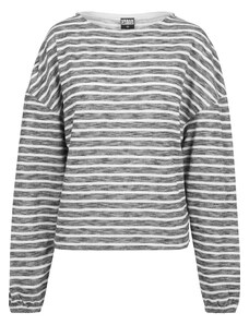Urban Classics Пуловер оувърсайз черен меланж / бяло