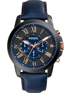 FOSSIL Аналогов часовник 'GRANT, FS4835' нейви синьо / розово злато / графитено сиво