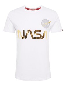 ALPHA INDUSTRIES Тениска 'NASA Reflective' злато / бяло