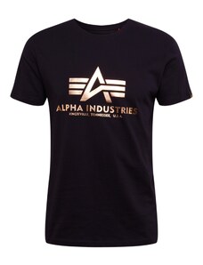 ALPHA INDUSTRIES Тениска злато / черно