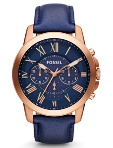 FOSSIL Аналогов часовник 'GRANT, FS4835' нейви синьо / розово злато