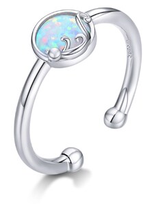 EdenBoutique Сребърни пръстен Opal Cat Ring