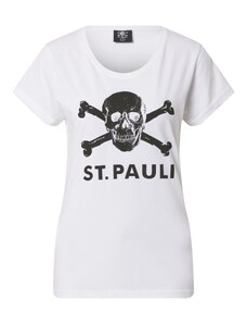 FC St. Pauli Тениска 'Totenkopf' черно / бяло