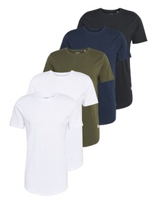 JACK & JONES Тениска 'Noa' нейви синьо / тъмнозелено / черно / бяло