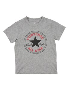 CONVERSE Тениска 'CHUCK PATCH' графитено сиво / сив меланж / червено