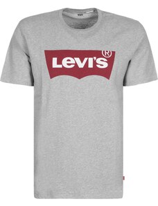 LEVI'S  Тениска 'Graphic Set In Neck' сив меланж / черешово червено / бяло