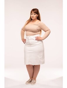 LoveYourCurvy Бяла дънкова пола в големи размери