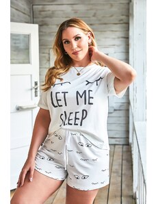 LoveYourCurvy Макси комплет тениска и панталонки за сън в бяло