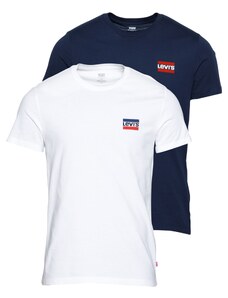 LEVI'S  Тениска '2Pk Crewneck Graphic' нейви синьо / червено / бяло