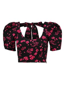 Miss Selfridge Petite Тениска 'Fuschia' фуксия / неоново розово / черно