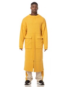 BOGOMIL Men’s Knitted Cardigan Structured Yellow Coat