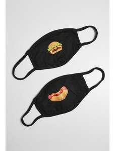 MT Accessoires Burger and Hot Dog Face Mask 2 Pack Black