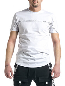 Breezy Мъжка бяла тениска с декоративен шев