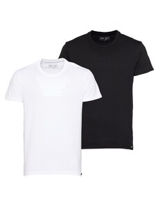 Lee Тениска 'Twin Pack Crew' черно / бяло