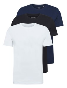 JACK & JONES Тениска нощно синьо / черно / бяло