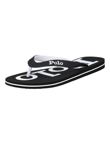 Polo Ralph Lauren Сандали с разделител за пръстите 'Bolt' черно / бяло