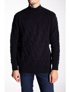 MONNI Мъжки елегантен пуловер в черен цвят