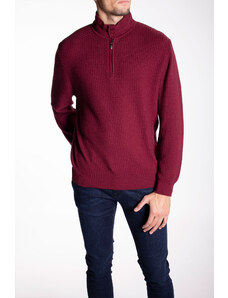 MONNI Мъжки пуловер бордо с цип