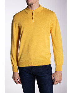 MONNI Мъжки пуловер с копчета жълт цвят