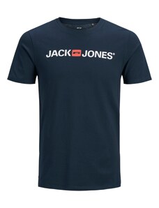 JACK & JONES Тениска 'Essentials' тъмносиньо / пастелно червено / бяло