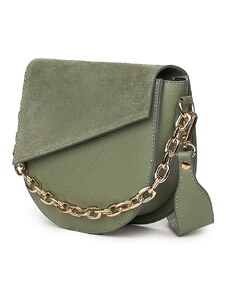 myOwn Дамска чанта Donna от естествена кожа, светло зелена